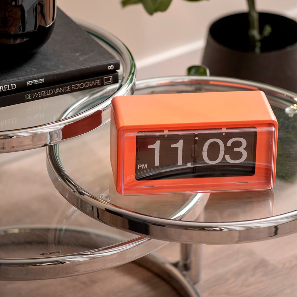 Reloj de Pared / Mesa Retro Boxed Flip Bright Naranjo
