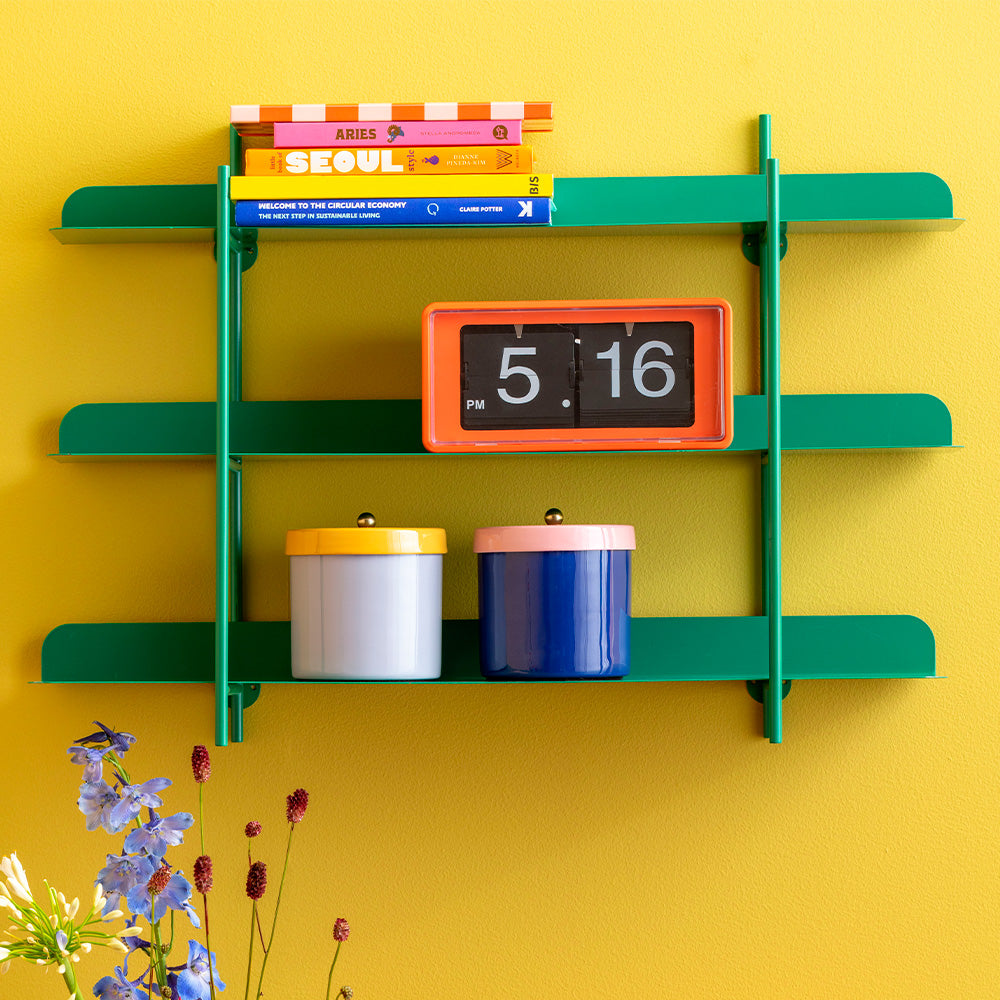 Wall Table Clock Retro Boxed Flip Jungle Orange