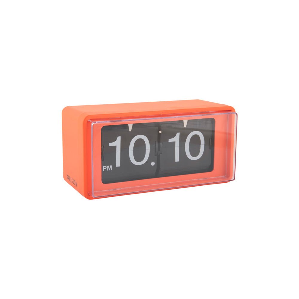 Wall Table Clock Retro Boxed Flip Jungle Orange
