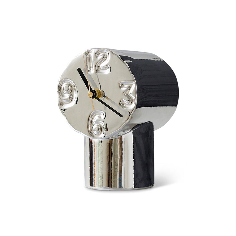 Retro Ceramic Clock Chrome