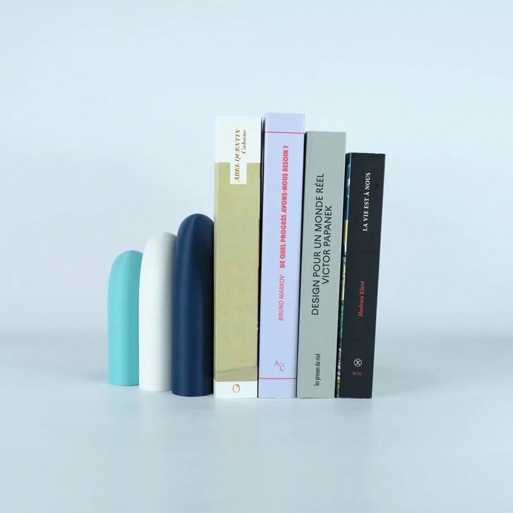 Arc Modular Vase & Bookend – Navy, White, Lagoon