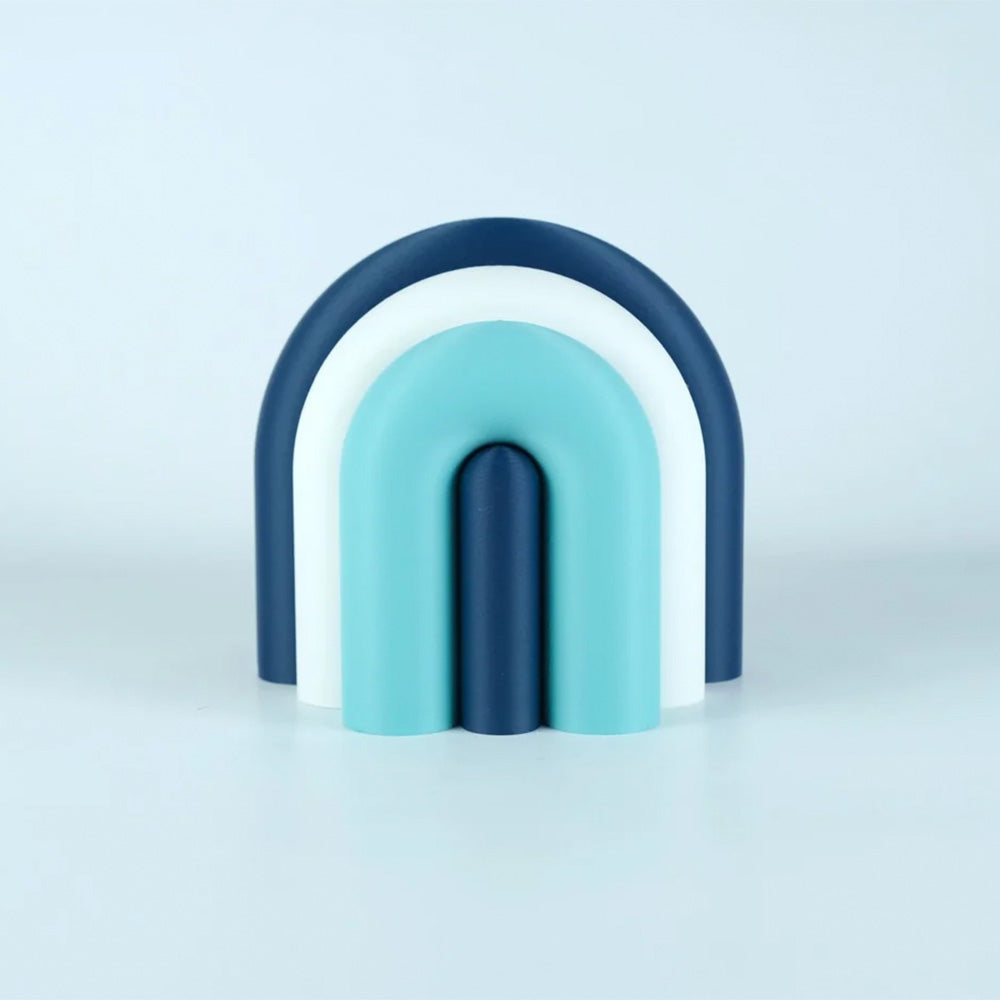 Arc Modular Vase & Bookend – Navy, White, Lagoon