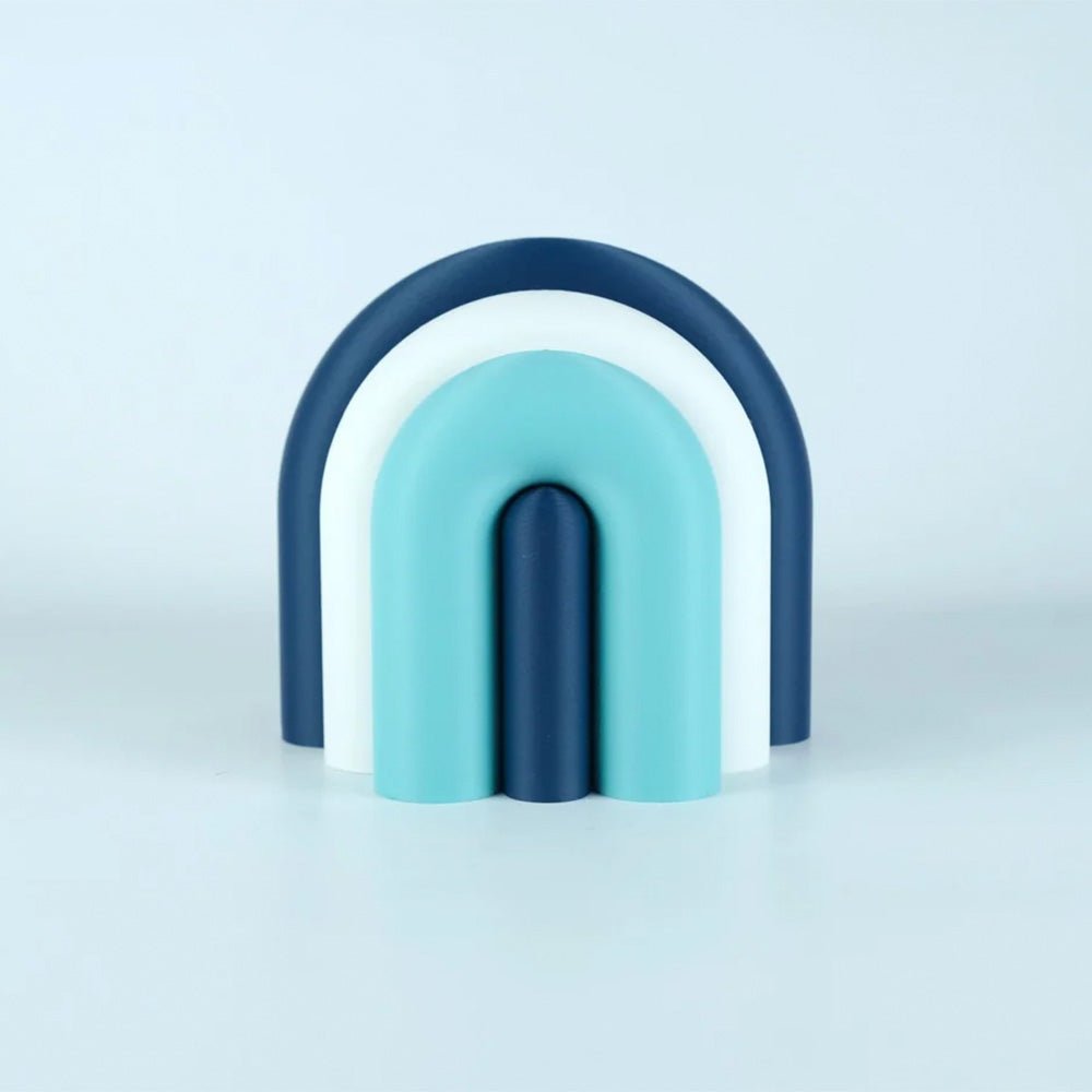 Arc Jarrón Sujetalibros Modular – Marino, Blanco, Laguna