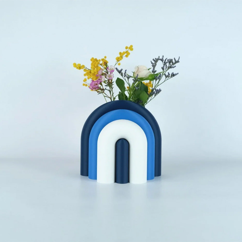 Arc Modular Vase & Bookend – Navy, Blue, White