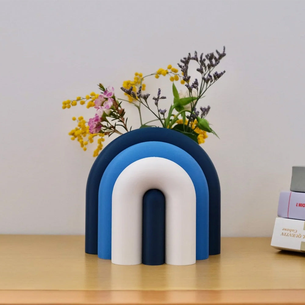 Arc Modular Vase & Bookend – Navy, Blue, White