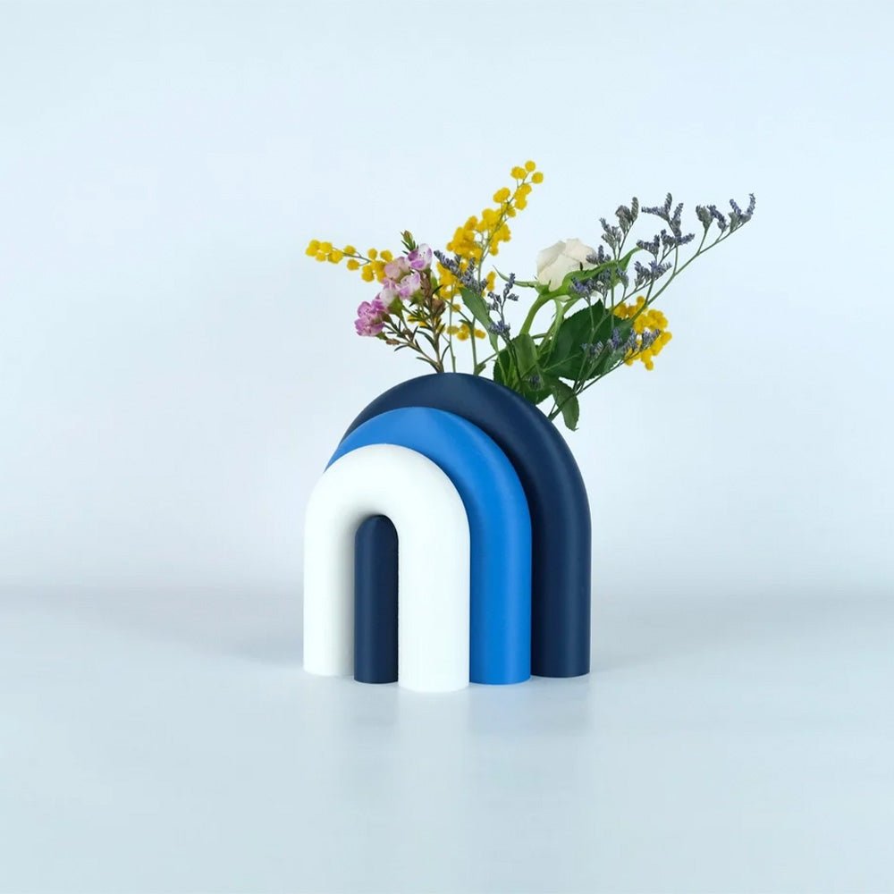 Arc Jarrón Sujetalibros Modular – Marino, Azul, Blanco