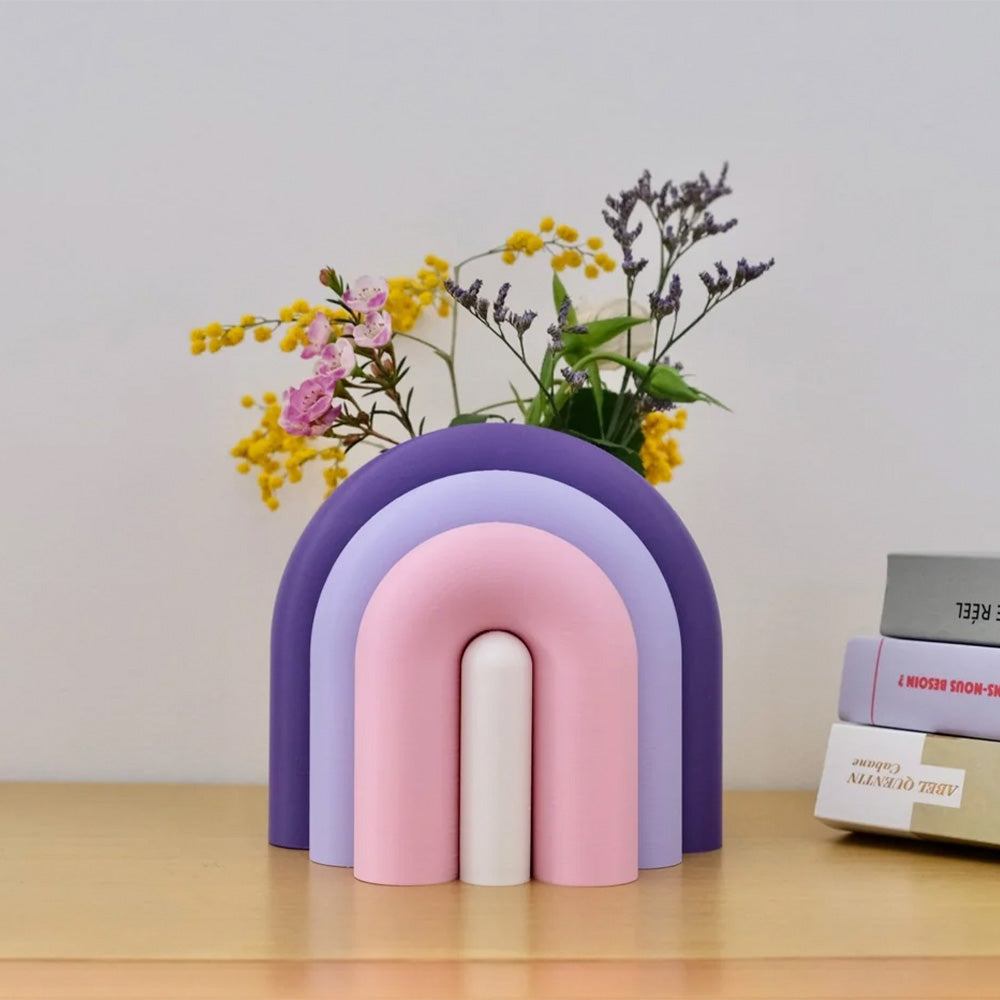 Arc Modular Vase & Bookend – Violet, Pink, White