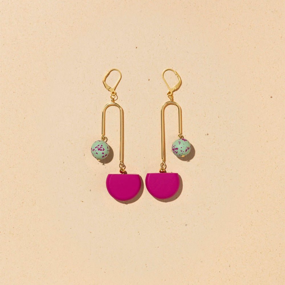 Pendientes Arc Terrazzo Verde Magenta