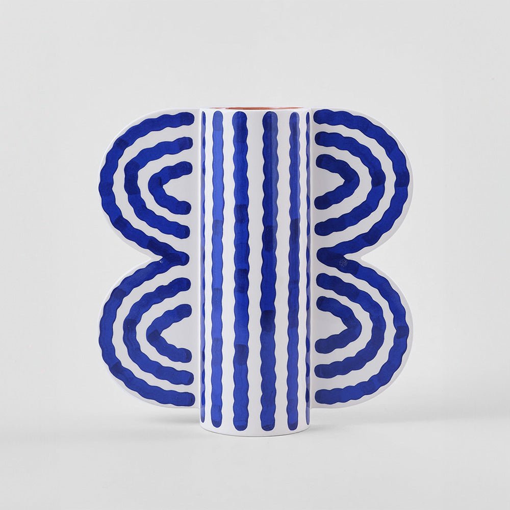 Large Butterfly Vase Blue