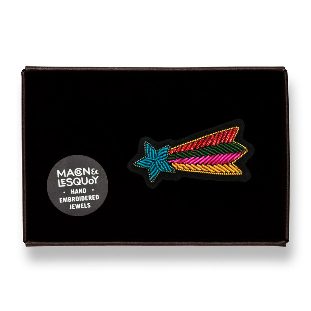 Broche Étoile Filante Arc-en-ciel Fait Main