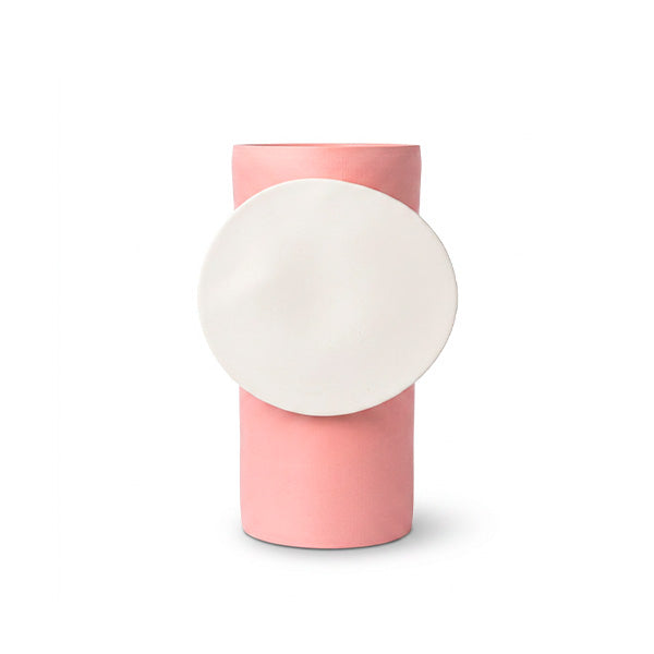 Vase Pink Circle Off White