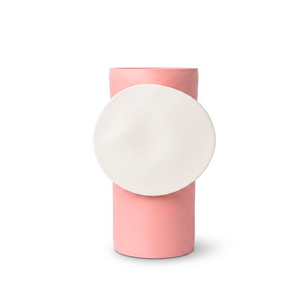 Vase Pink Circle Off White