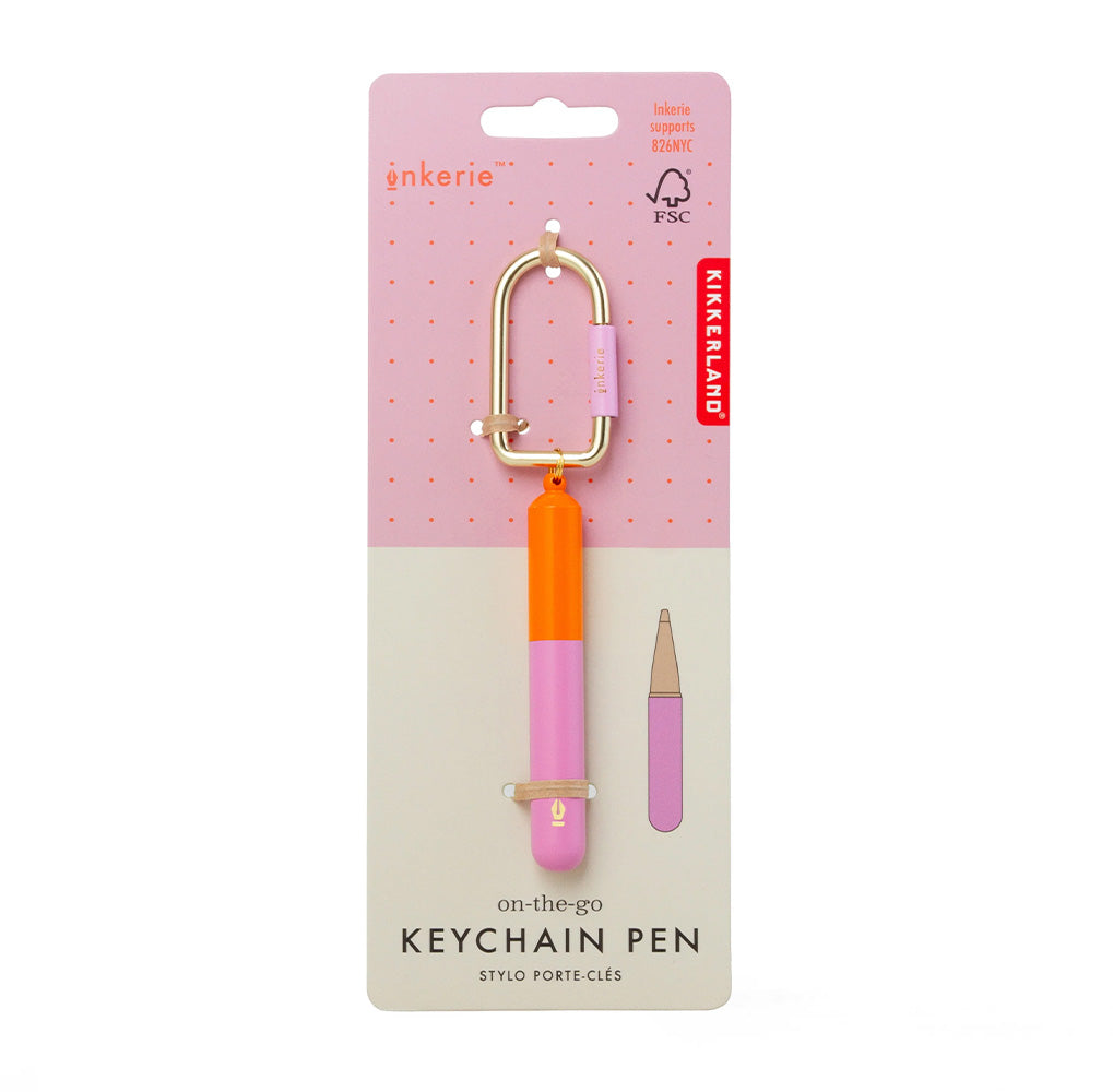 Keychain Pen - Naranja / Rosa
