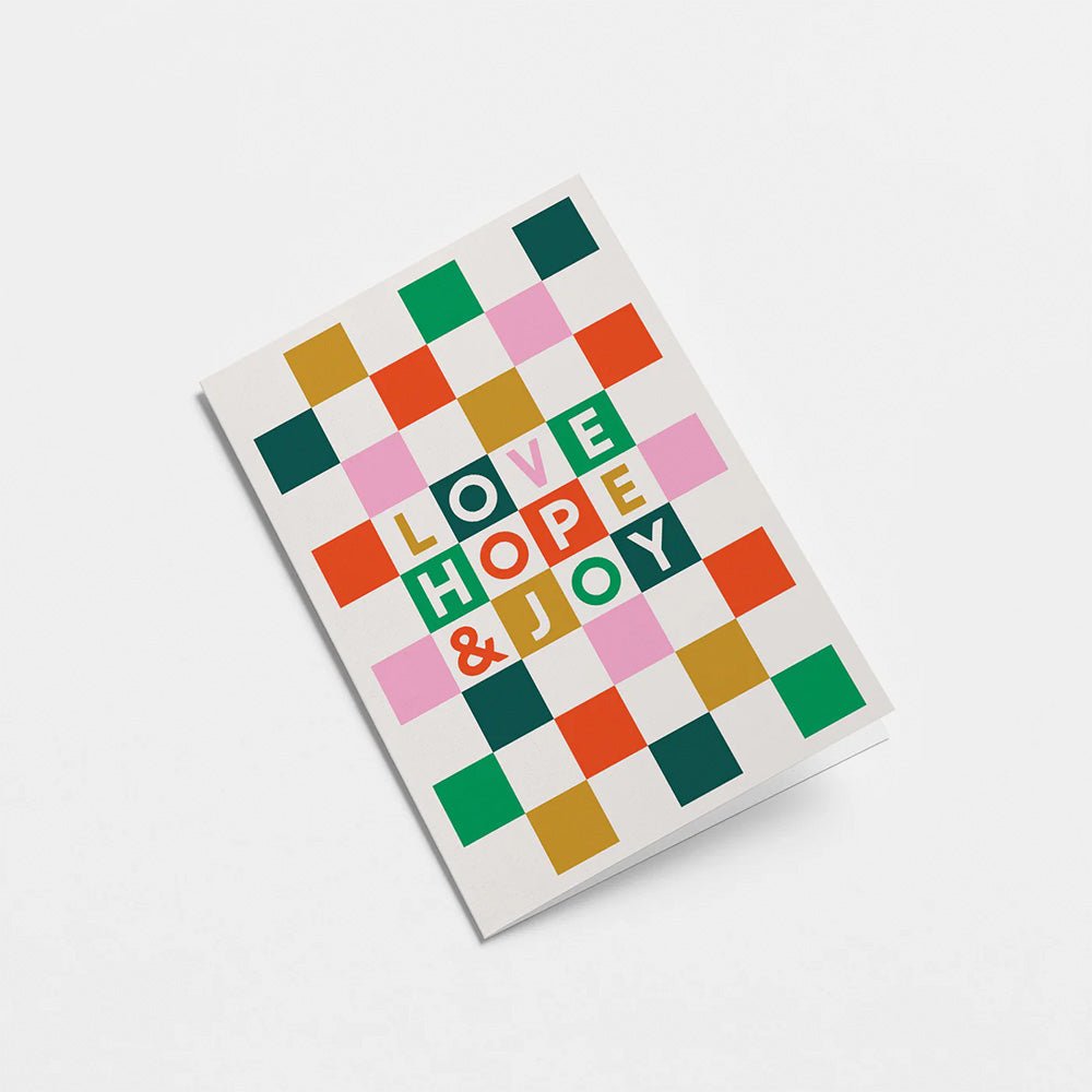 Carte de vœux « Amour, Espoir et Joie »