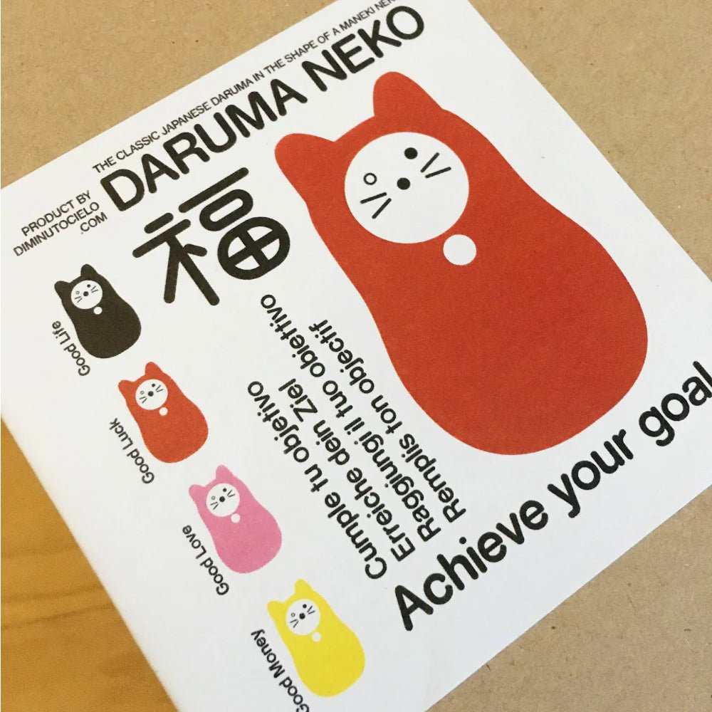 Daruma Neko Rosa Amor