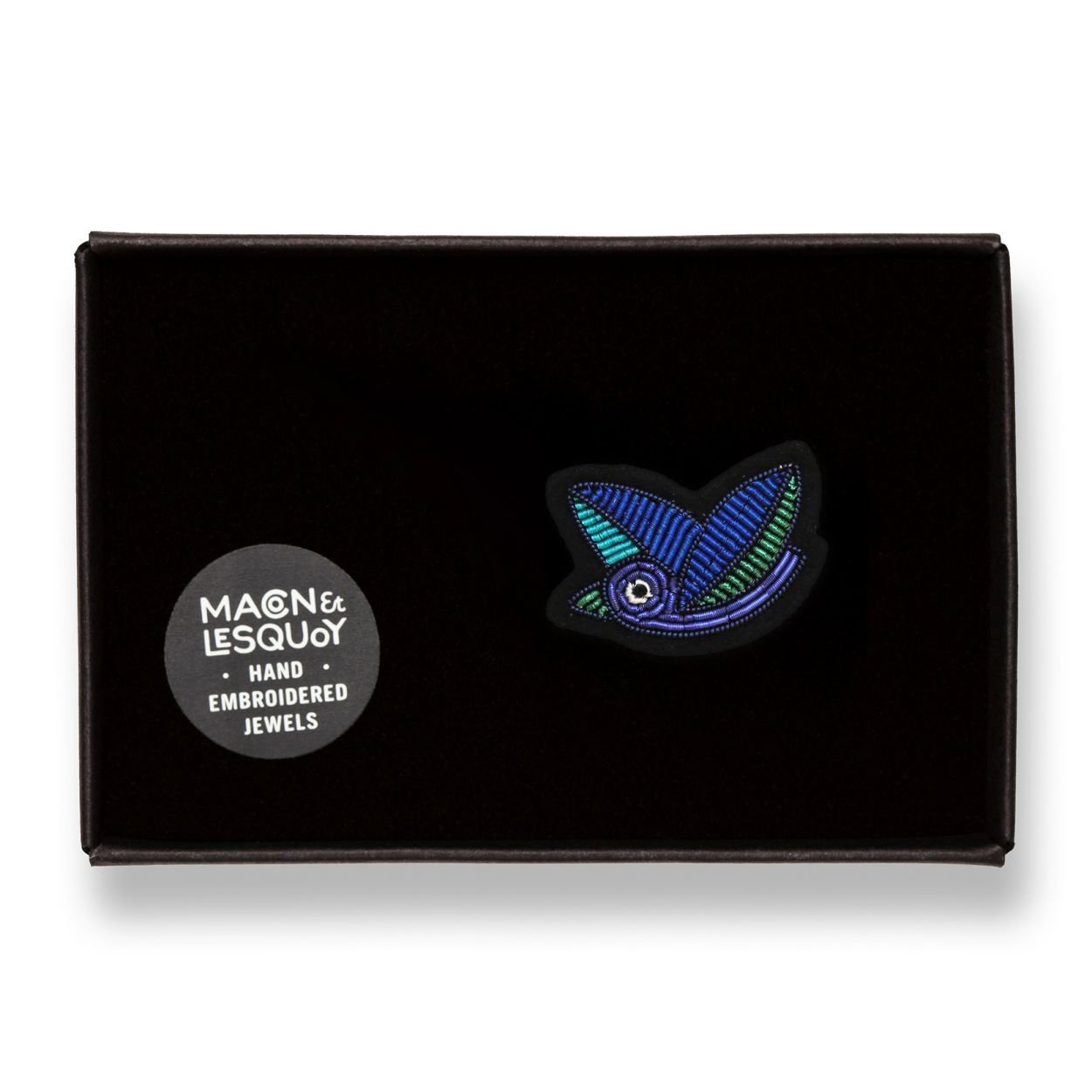 Pajarito azul Broche Hecho a Mano