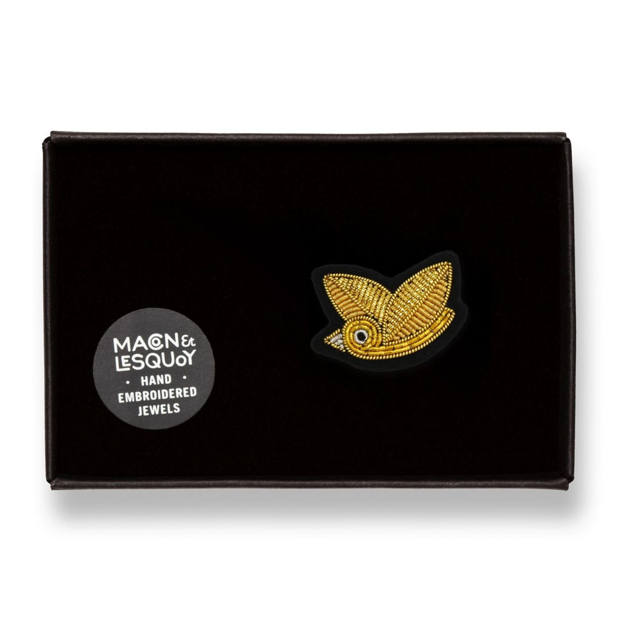 Pajarito Dorado Broche Hecho a Mano