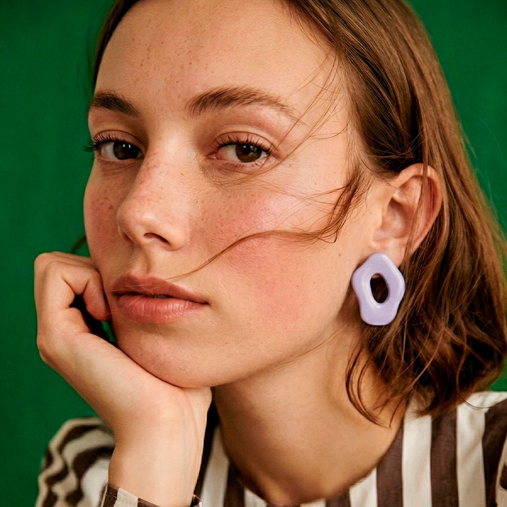Boucles d'oreilles Ovale Lavande