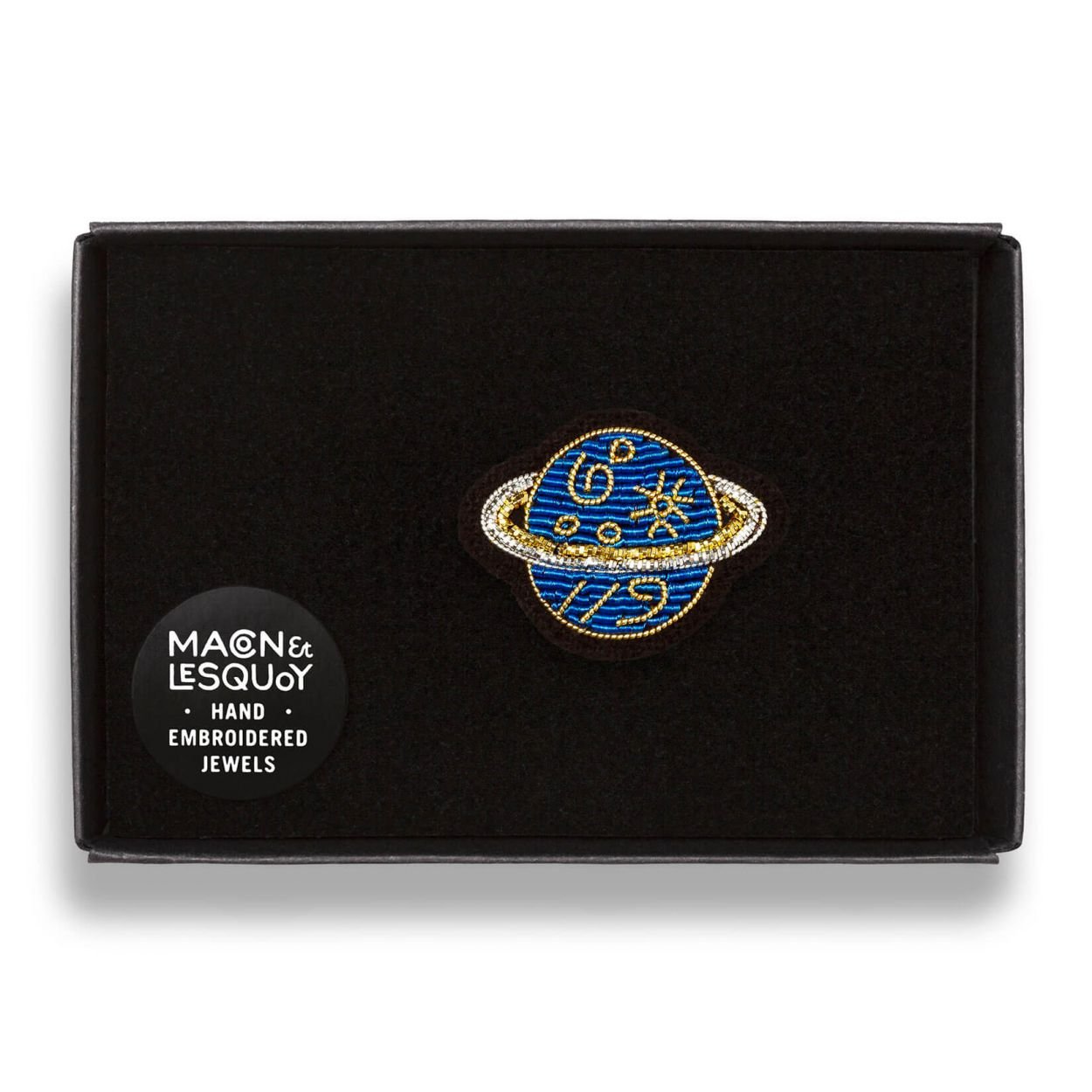 Saturn Hand-embroidered Pin