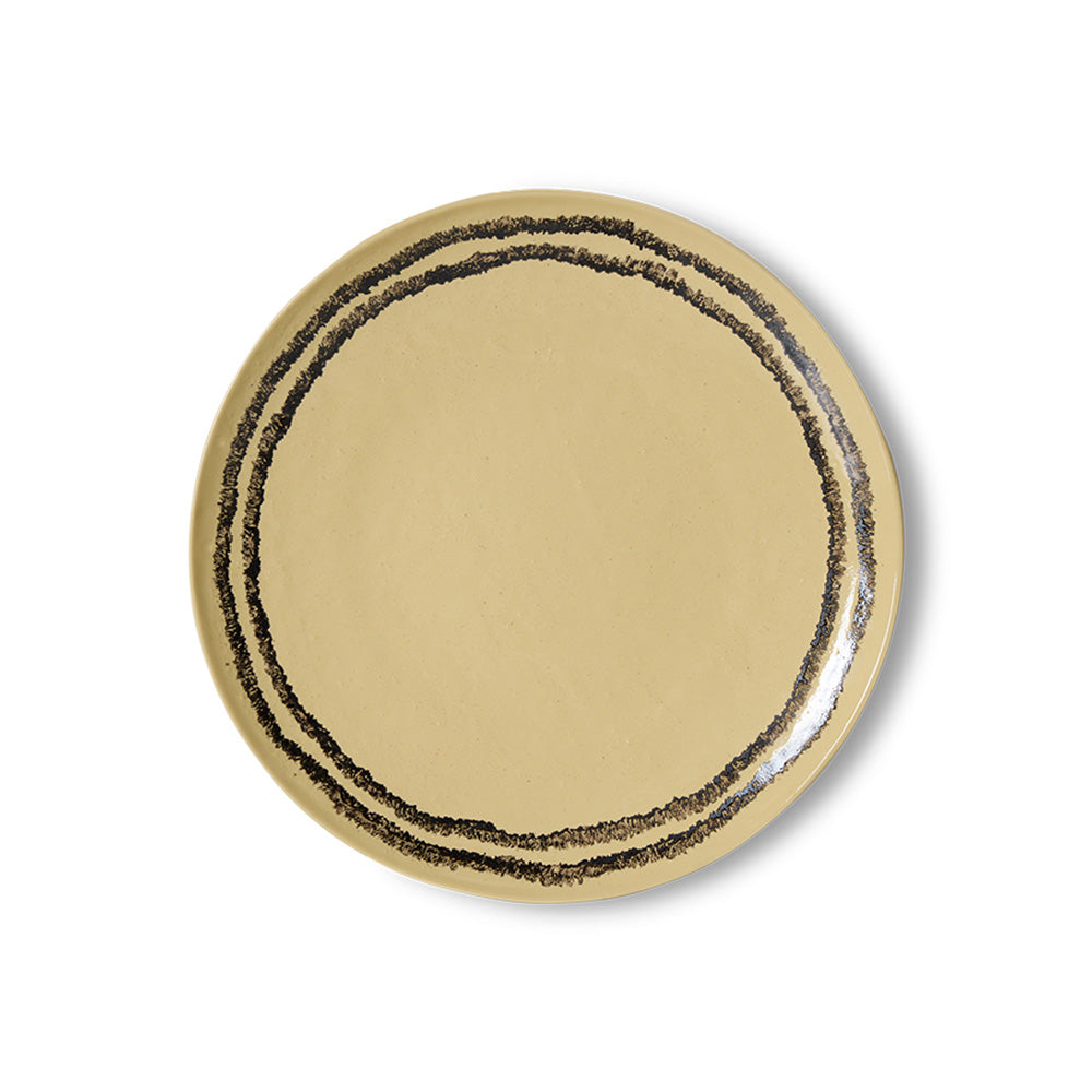 Céramique des années 70 : Assiette plate - Vanille