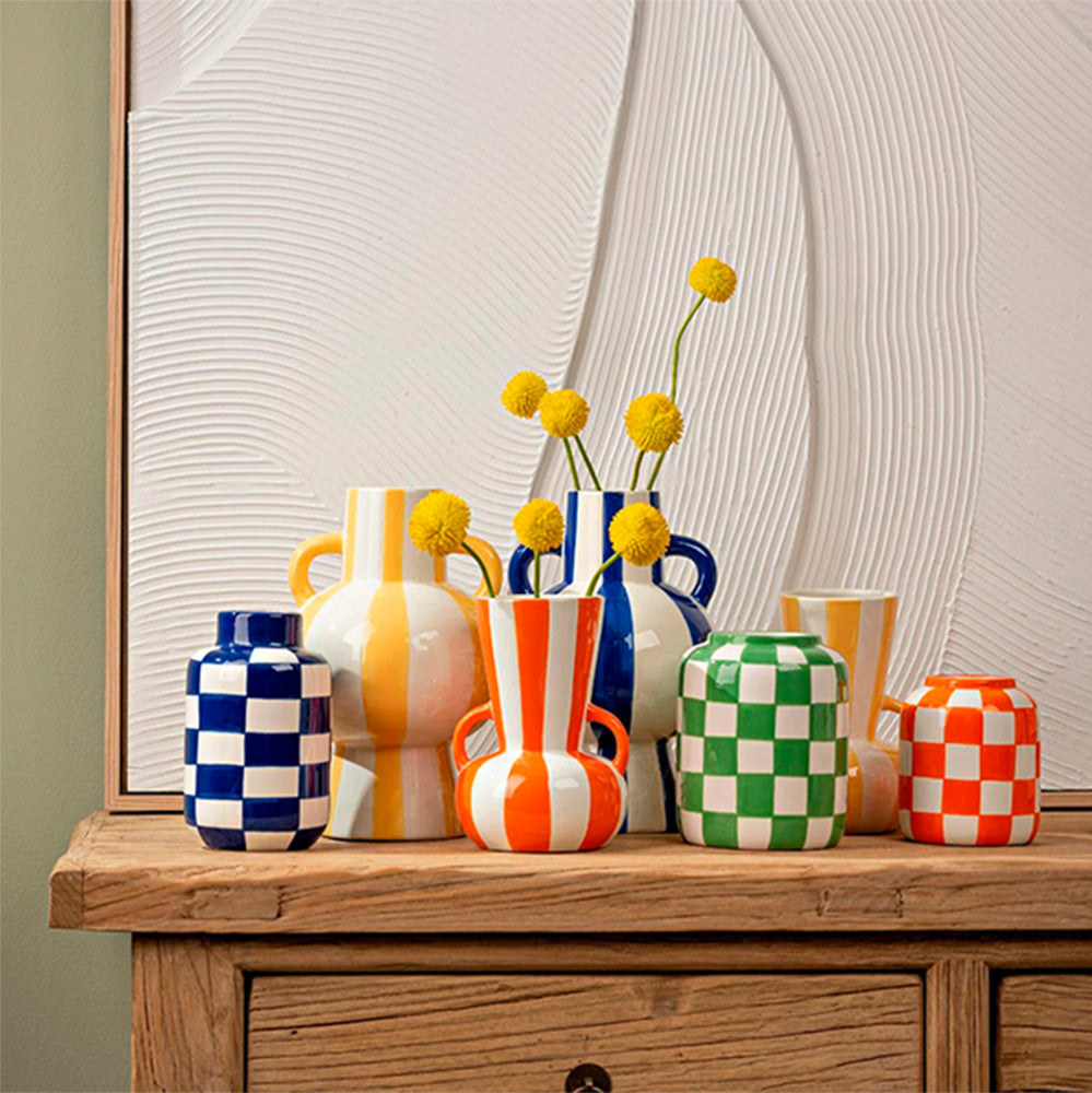 Vase Strips Yellow White
