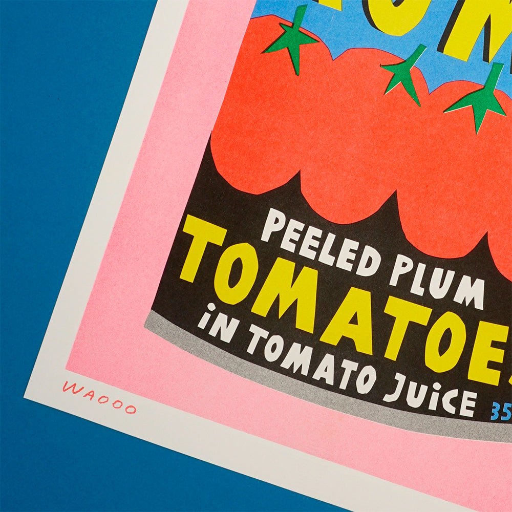 Tomates Roma en boîte Risograph