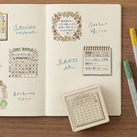 Sello Pre-inked Soft Color Calendar Monday Start Brown
