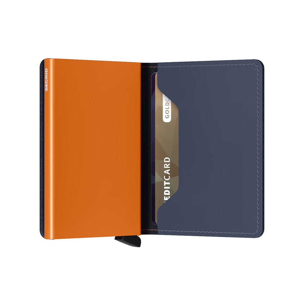 Slimwallet Matte Nightblue - Orange