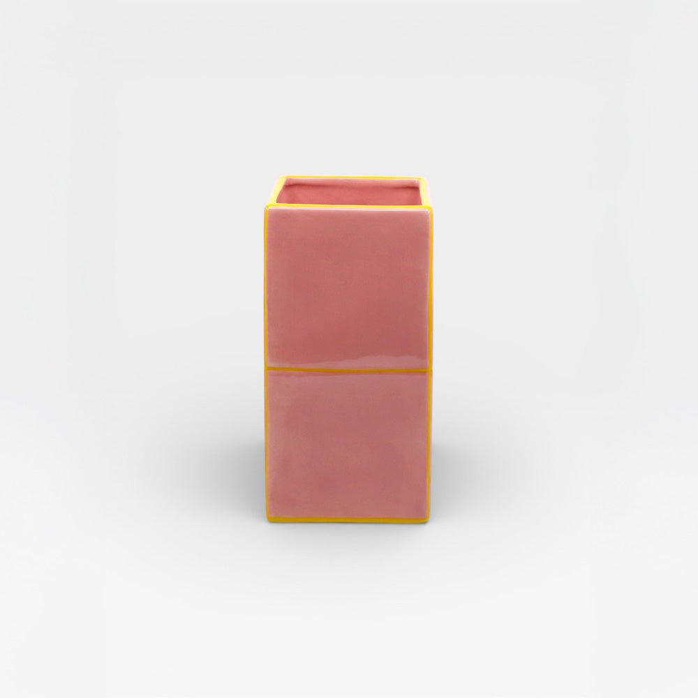 Vase Tile Double Rose / Jaune