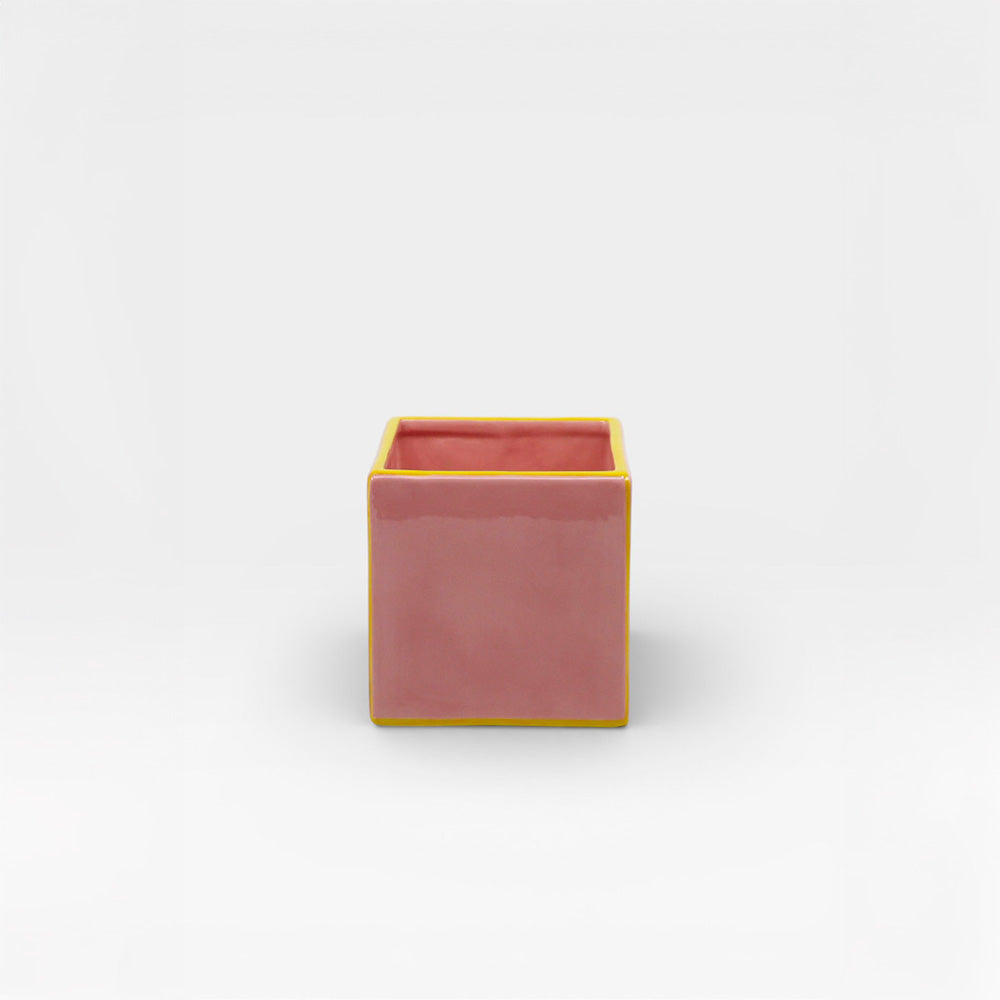 Jarrón Tile Simple Rosa / Amarillo
