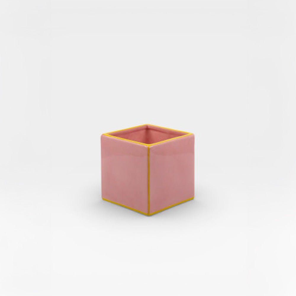 Vase Tile Simple Rose / Jaune
