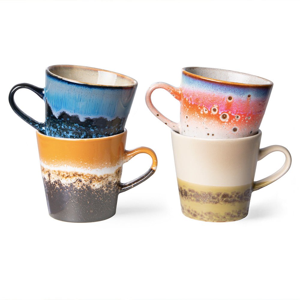 70s Ceramics: Americano Mugs - Pegasu (set de 4)