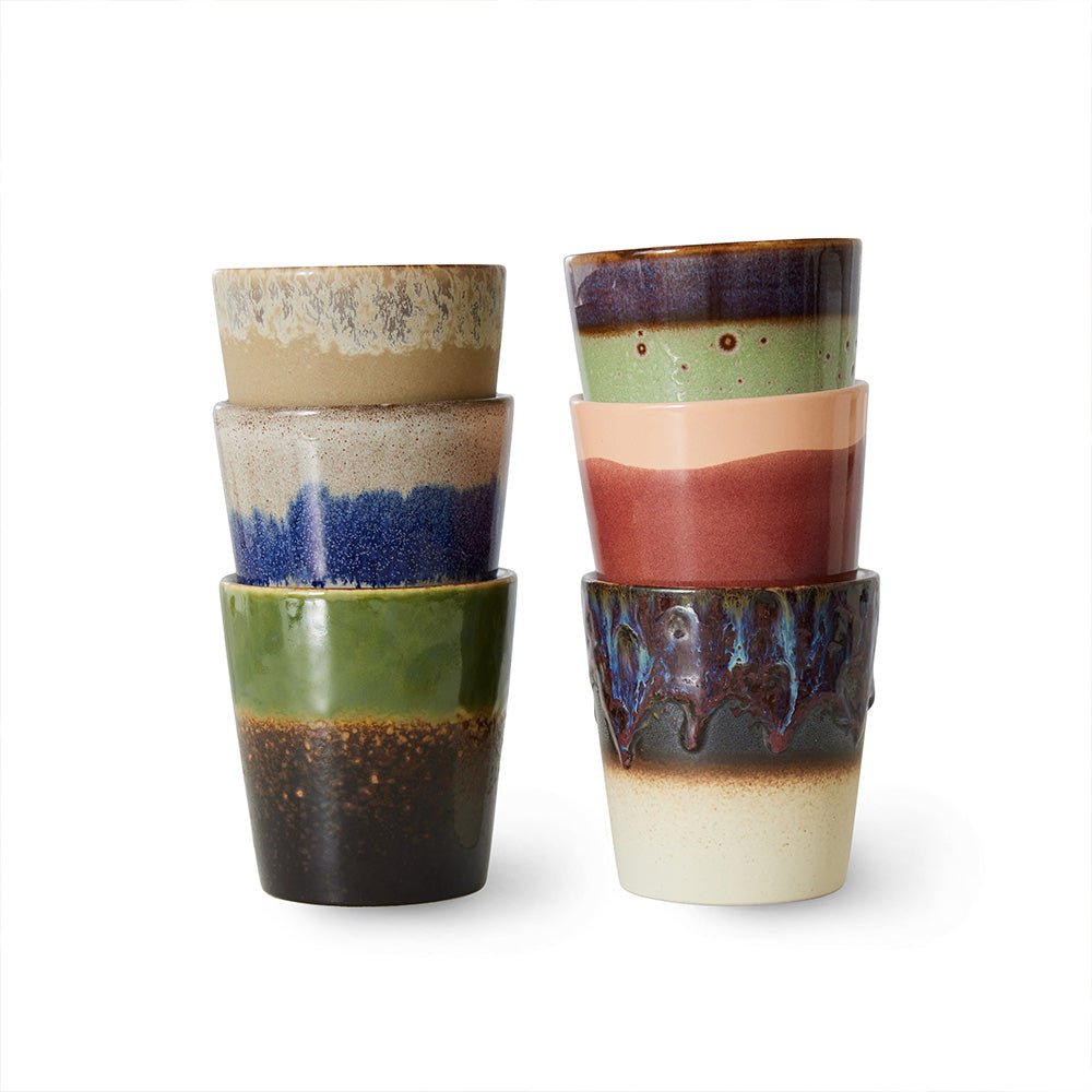 70s Ceramics: Coffee Mugs - Grounding (set de 6)