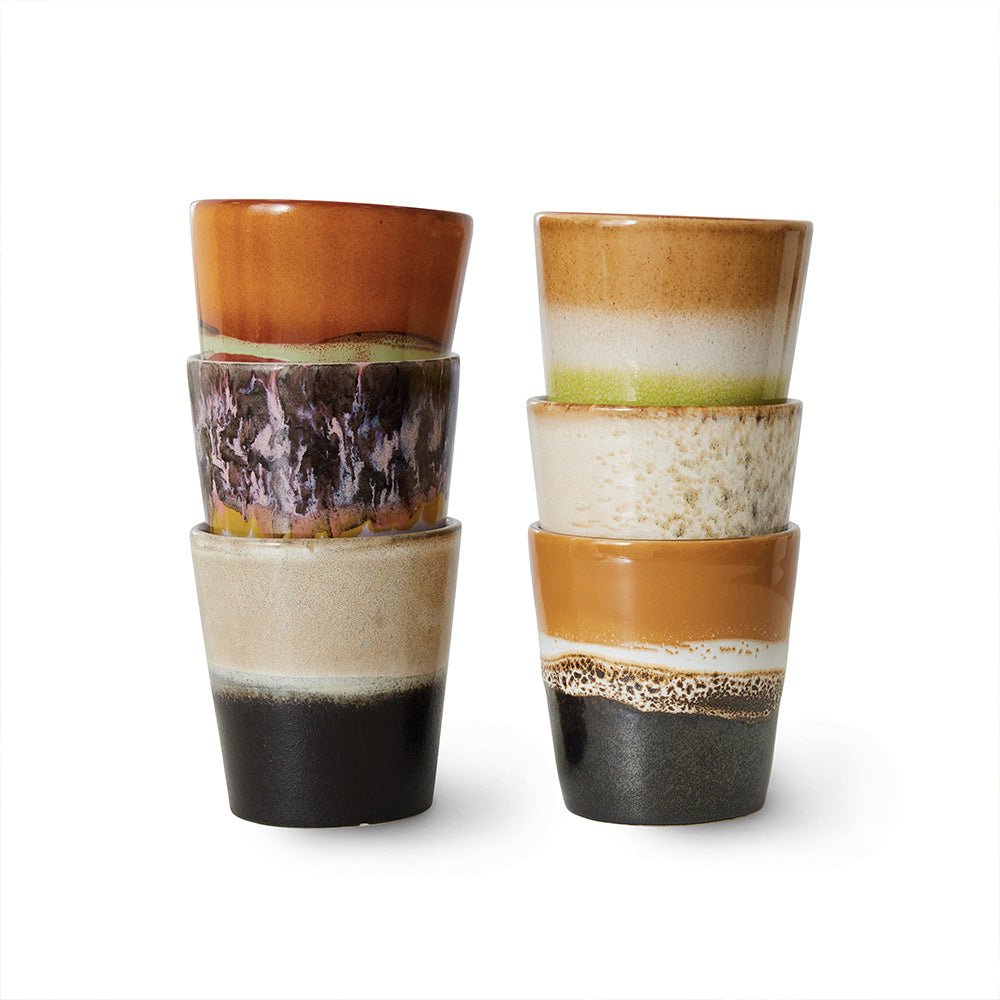 Tasses à café en céramique des années 70 (lot de 6)