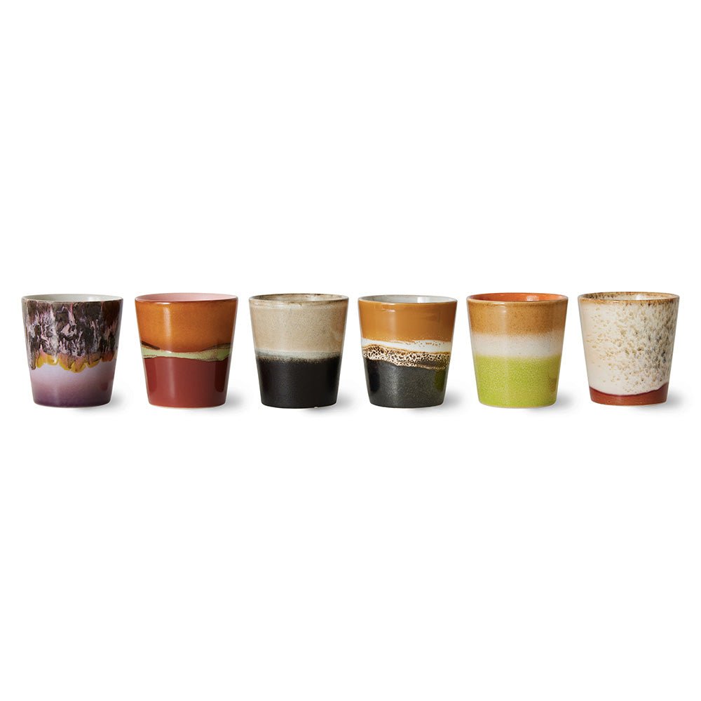 Tasses à café en céramique des années 70 (lot de 6)