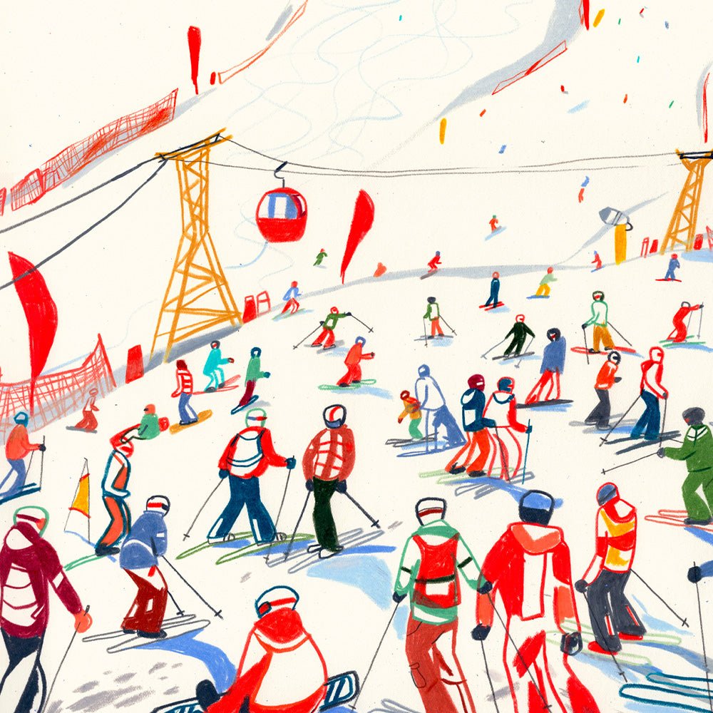 Alto Adige Ski Season Giclée Print A5