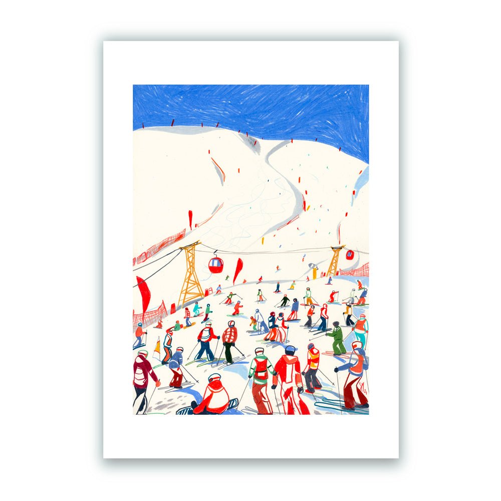 Alto Adige Ski Season Giclée Print A5