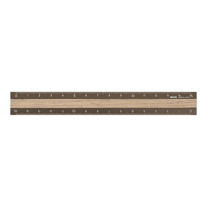 Règle en aluminium et bois 15 cm marron/marron foncé