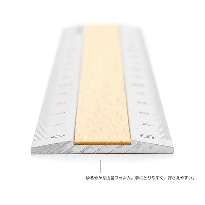 Règle en aluminium et bois 15 cm Argent/Marron clair