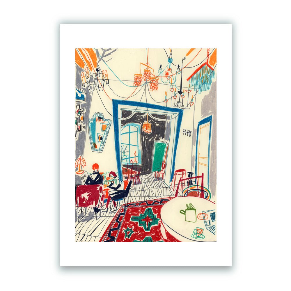 Auténtico Interior Armenio en la Biblioteca Mirzoyan Impresión Giclée