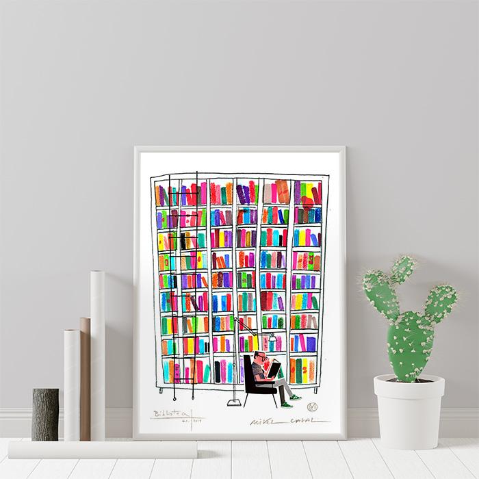 Librería 2 Impresión Giclée A3