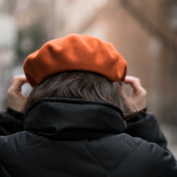 Dame Boina Lana Merino con Forro Naranja 80