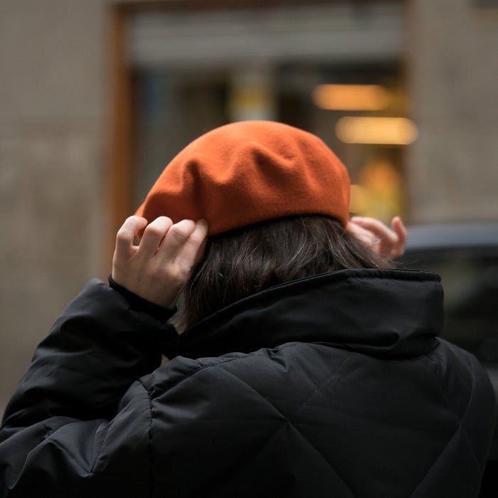 Dame Boina Lana Merino con Forro Naranja 80