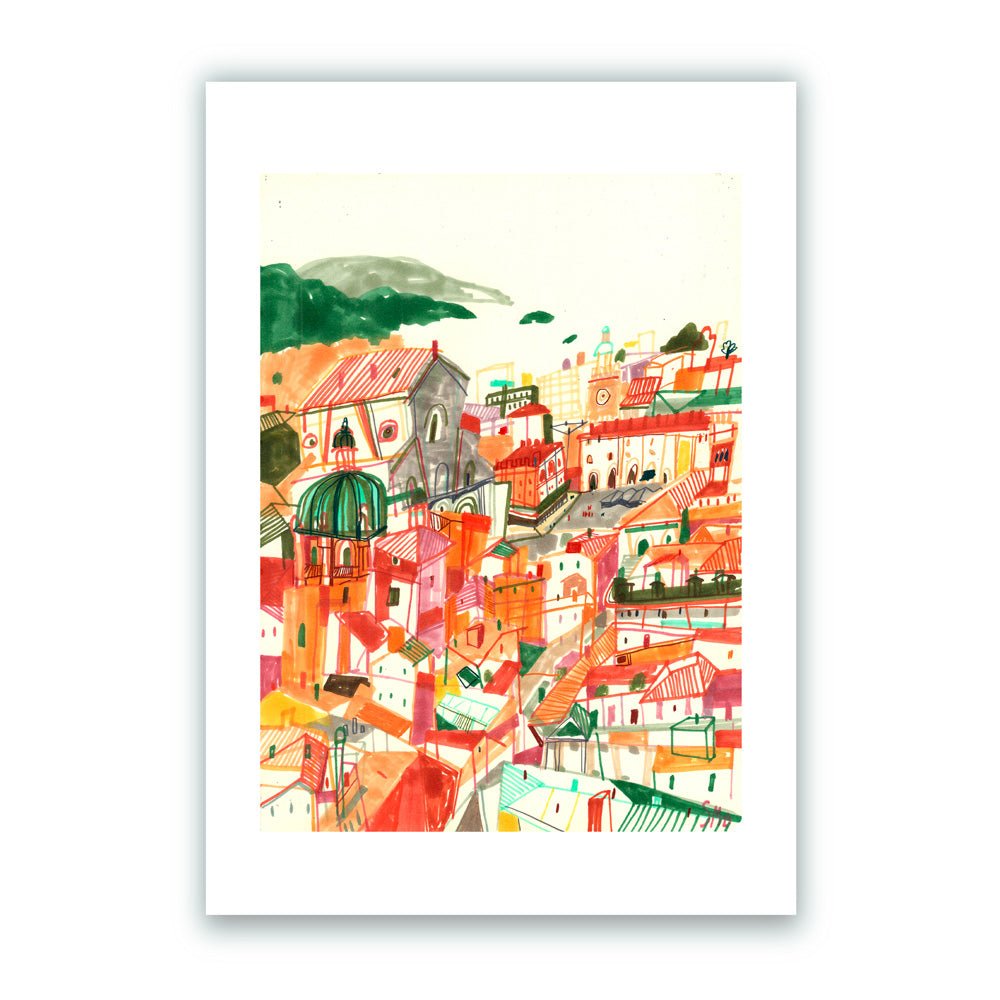 Bologna City Giclée Print A4