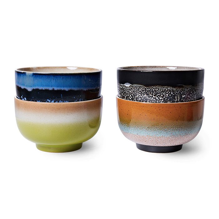 70s Ceramics: Noodle Bowls - Groovy (set de 4)