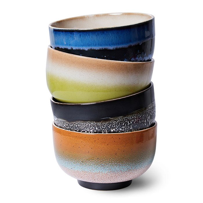 70s Ceramics: Noodle Bowls - Groovy (set de 4)