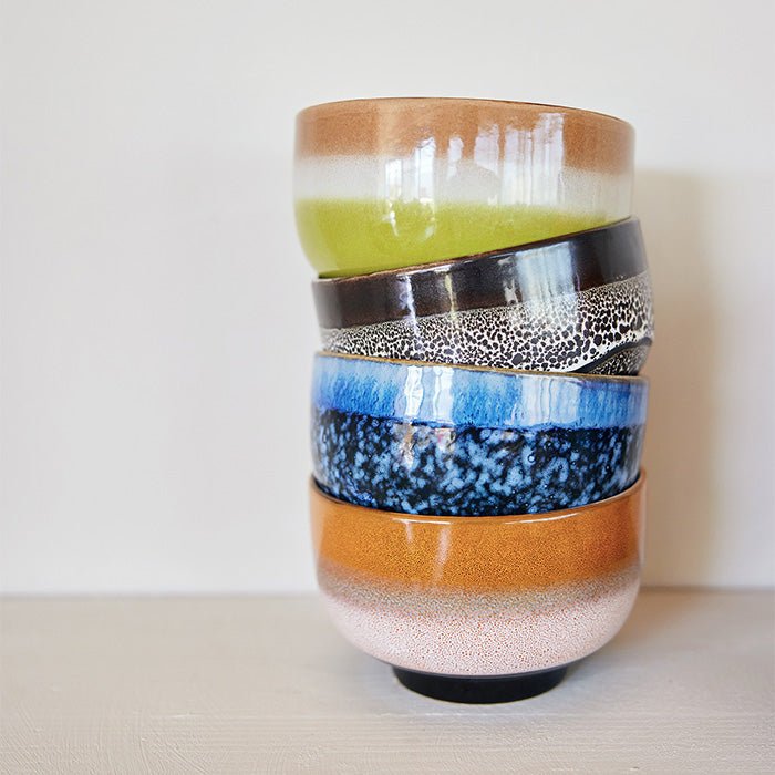 70s Ceramics: Noodle Bowls - Groovy (set de 4)
