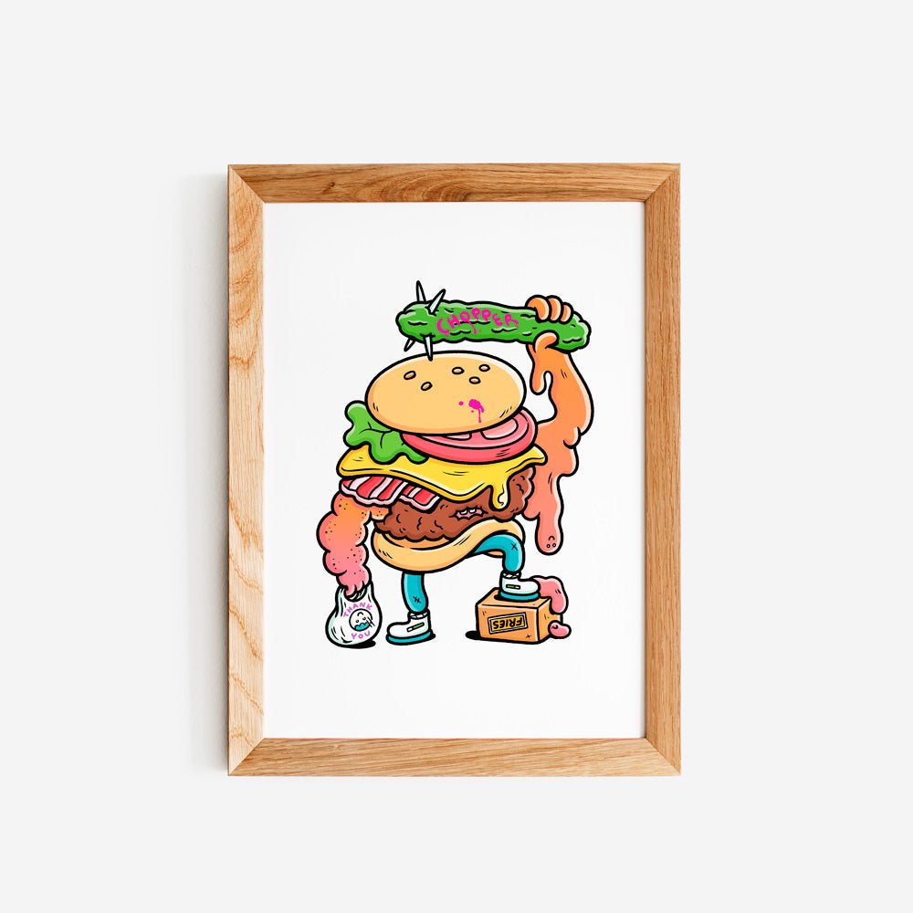 Hamburger Giclée Print A5