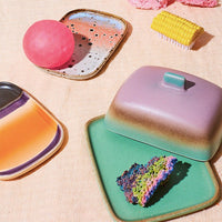 70s Ceramics: Butter Dish - Mercury