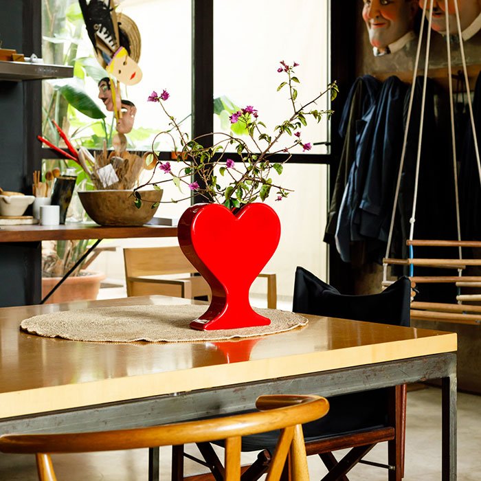 Vase Cor Red